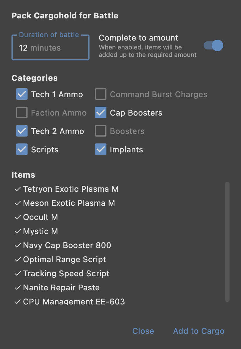 Pack Cargohold for Battle